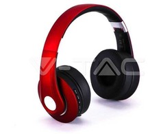 Bluetooth ausinės V-TAC, reguliuojamu lankeliu, raudonos spalvos.