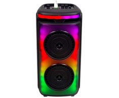 400W įkraunama kolonėlė su mikrofonu, nuotolinio valdymo pulteliu, RGB LED
