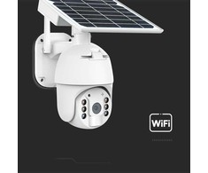 V-tac Valdoma HD 2MP WiFi apsaugos kamera, balta, su judesio davikliu ir saulės baterija