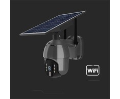 V-tac Valdoma HD 2MP WiFi apsaugos kamera, juoda, su judesio davikliu ir saulės baterija