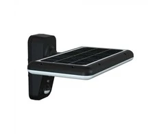 Sieninis šviestuvas V-tac 15W LED paviršinis šviestuvas su saulės baterija ir judesio davikliu, juodas, 4000/6000K