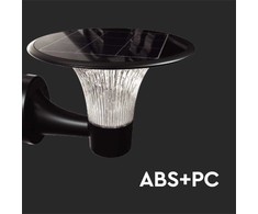 Sieninis šviestuvas V-tac 15W LED sieninis lauko šviestuvas su saulės baterija ir judesio davikliu, juodas, 4000/6000K