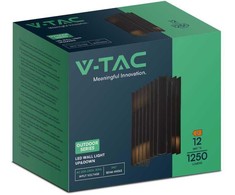 V-tac 12W LED sieninis šviestuvas, juodas, 3000K, IP65, šviečia į viršų ir į apačią