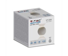 Sieninis šviestuvas V-tac 4W sieninis lauko šviestuvas, baltas, 3000K, IP65