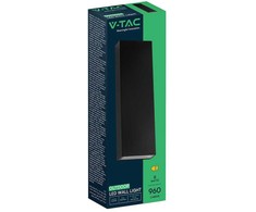 Sieninis šviestuvas V-tac 8W LED sieninis fasado šviestuvas, juodas, 4000K, IP65, šviečia į viršų ir į apačią