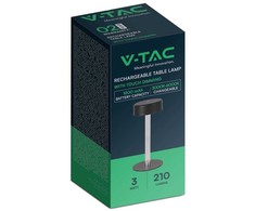V-tac 3W LED įkraunamas stalo šviestuvas, juodas, 3000-6000K, dimeriuojamas
