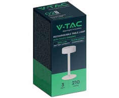 V-tac 3W LED įkraunamas stalo šviestuvas, baltas, 3000-6000K, dimeriuojamas