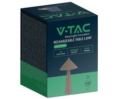 V-tac 3W LED įkraunamas stalo šviestuvas, rudas, 3000-6000K, dimeriuojamas