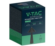 V-tac 3W LED įkraunamas stalo šviestuvas, juodas, 3000-6000K, dimeriuojamas