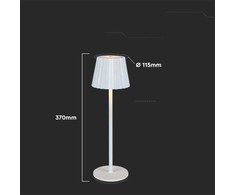 V-tac 1,5W LED įkraunamas stalo šviestuvas, baltas, 3000-6000K, dimeriuojamas