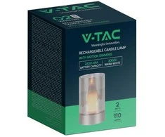 V-tac 2W LED stalo šviestuvas - žvakė, šampano/gintaro sp., 3000K, įkraunamas, dimeriuojamas