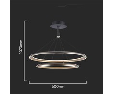 V-tac 65W LED pakabinamas šviestuvas, šampano sp., 3000K