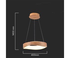 V-tac 18W LED pakabinamas šviestuvas, medienos/baltos sp., 3000K