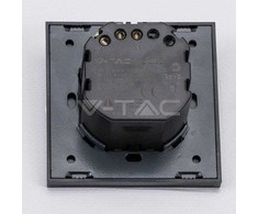 V-tac Kištukinis lizdas WIFI, juodo stiklo apdaila, suderinamas su AMAZON ALEXA ir GOOGLE HOME