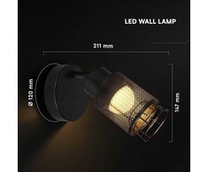 6W LED sieninis šviestuvas, juodas, 3000K