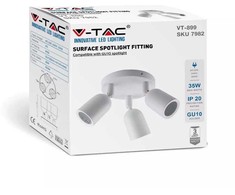 Lubinis šviestuvas Trigubas paviršinis akcentinis šviestuvas V-TAC, GU10, baltas