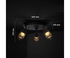 3x6W LED lubinis šviestuvas, juodas, 3000K
