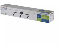 3 x 4,5W LED sieninis šviestuvas V-TAC, juodas, 3000K (šiltai balta)