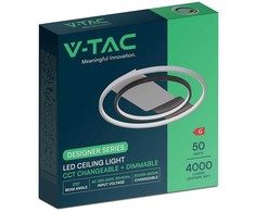 Lubinis šviestuvas 50W LED paviršinis šviestuvas, baltos/juodos sp., 3000/4500/6500K, dimeriuojamas