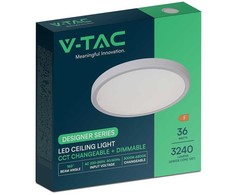 Lubinis šviestuvas 36W LED paviršinis šviestuvas, baltas, 3000/4500/6500K, dimeriuojamas