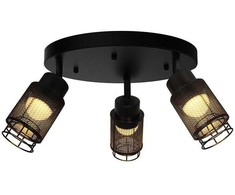 3x6W LED lubinis šviestuvas, juodas, 3000K