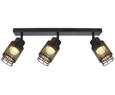 3x6W LED lubinis šviestuvas, juodas, 3000K