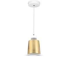 Pakabinamas šviestuvas 7W pakabinamas LED šviestuvas V-TAC, Ø120, aukso spalva, metalas / akrilas, 4000K (natūraliai balta)