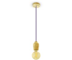 Pakabinamas šviestuvas Pakabinamas medinis šviestuvas, E27, Ø73, laido spalva: violetinė
