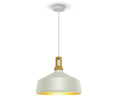 Pakabinamas šviestuvas MODERN, medinis viršus, baltas, E27, Ø350.