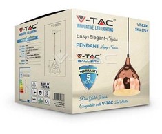 V-tac Pakabinamas šviestuvas, E27, Ø230, šviestuvo spalva: rožinė aukso
