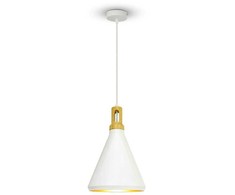 Pakabinamas šviestuvas MODERN, medinis viršus, baltas, E27, Ø250.