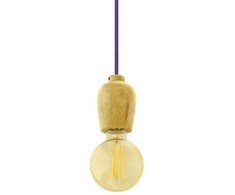 Pakabinamas šviestuvas Pakabinamas medinis šviestuvas, E27, Ø73, laido spalva: violetinė