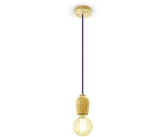 Pakabinamas šviestuvas Pakabinamas medinis šviestuvas, E27, Ø73, laido spalva: violetinė
