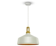 Pakabinamas šviestuvas MODERN, medinis viršus, baltas, E27, Ø350.