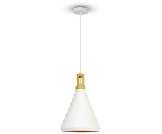 Pakabinamas šviestuvas MODERN, medinis viršus, baltas, E27, Ø250.