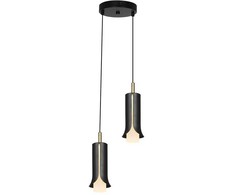 2x5W LED pakabinamas šviestuvas, juodos/aukso sp., 3000K