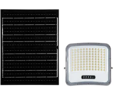 20W LED prožektorius su saulės baterija, juodas, 3000/4500/6500K, dimeriuojamas