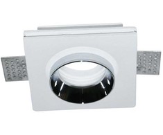 GU10 lemputės įmontuojamas rėmelis V-TAC, kvadratinis, baltos/chromo spalvos