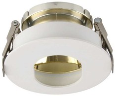 V-tac GU10 lemputės įmontuojamas rėmelis, apvalus, 80x42mm, baltos/aukso spalvos