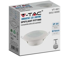 V-tac Apvalus GU10 lemputės rėmelis, baltas