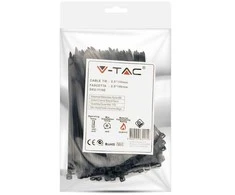 Opaski zaciskowe V-TAC 2.5x100mm juoda 8kg Nylon66 (pakuotė. 100szt)