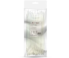 Opaski zaciskowe V-TAC 3.5x200mm balta 18kg Nylon66 (pakuotė. 100szt)