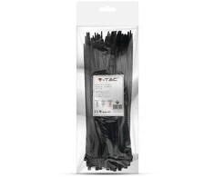 Opaski zaciskowe V-TAC 3.5x250mm juoda 18kg Nylon66 (pakuotė. 100szt)