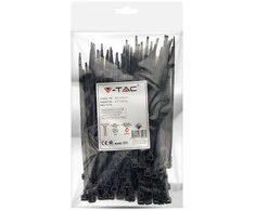 Opaski zaciskowe V-TAC 4.5x150mm juoda 22kg Nylon66 (pakuotė. 100szt)