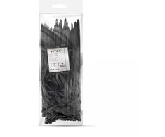 Opaski zaciskowe V-TAC 7.6x300mm juoda 23kg Nylon66 (pakuotė. 100szt)