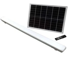 Lubinis šviestuvas V-tac 18W LED linijinis šviestuvas, 120cm, baltas, 3000-6400K, IP65, valdomas, su saulės baterija ir judesio davikliu