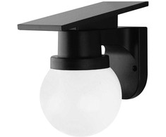 Sieninis šviestuvas 0,9W LED įkraunamas sieninis fasado šviestuvas, juodas, 3000/4000/6400K, IP54, su saulės baterija