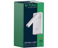 V-tac 2W LED sieninis šviestuvas, baltas, 4000K