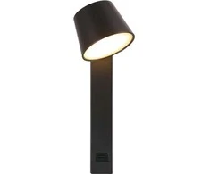 V-tac 8W LED sieninis šviestuvas, juodas, 3000K, su USB