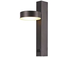 V-tac 8W LED sieninis šviestuvas, juodas, 3000K, su USB